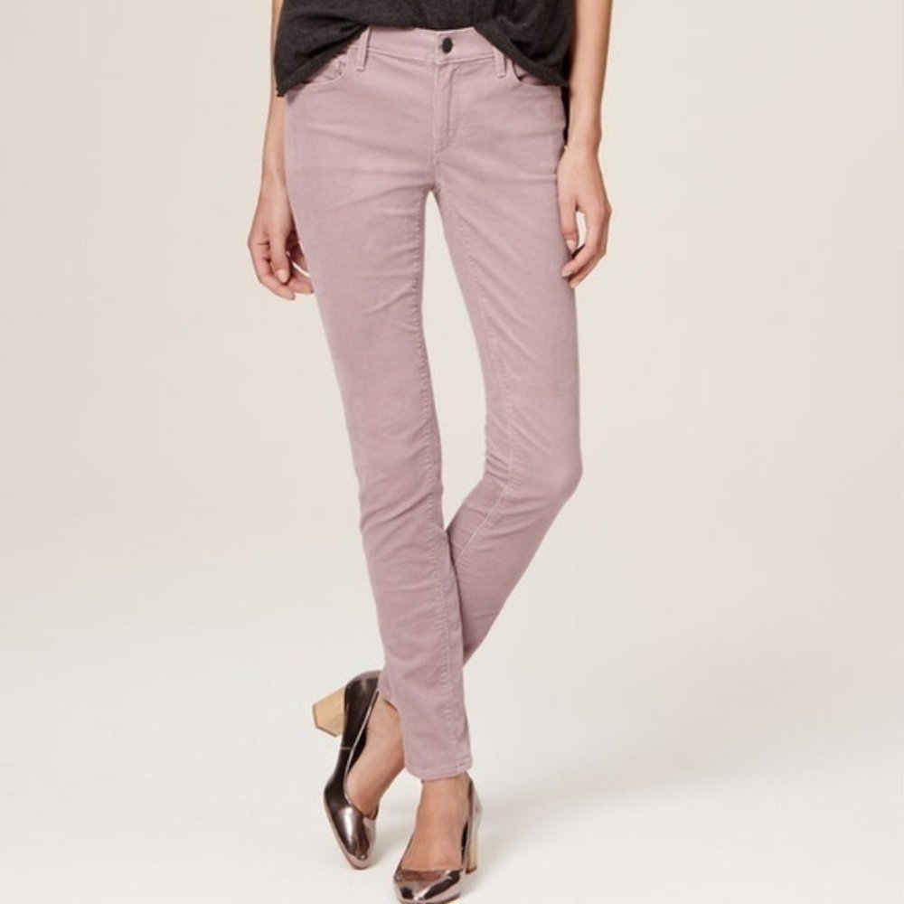 LOFT lavender purple velvet skinny jeans(1058)